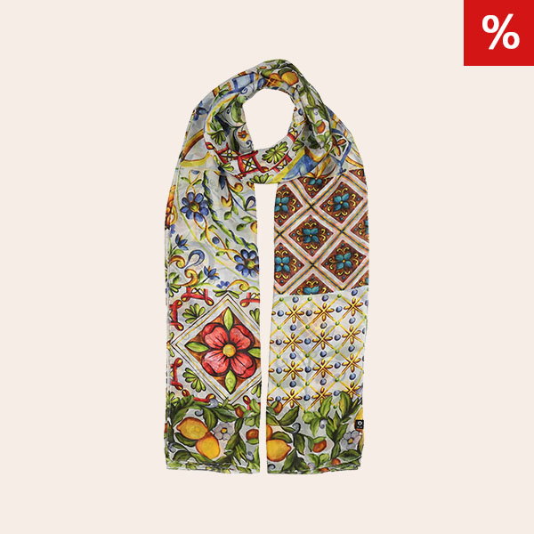  XL-Seidenstola mit Mosaik-Design - vielseitig tragbar
