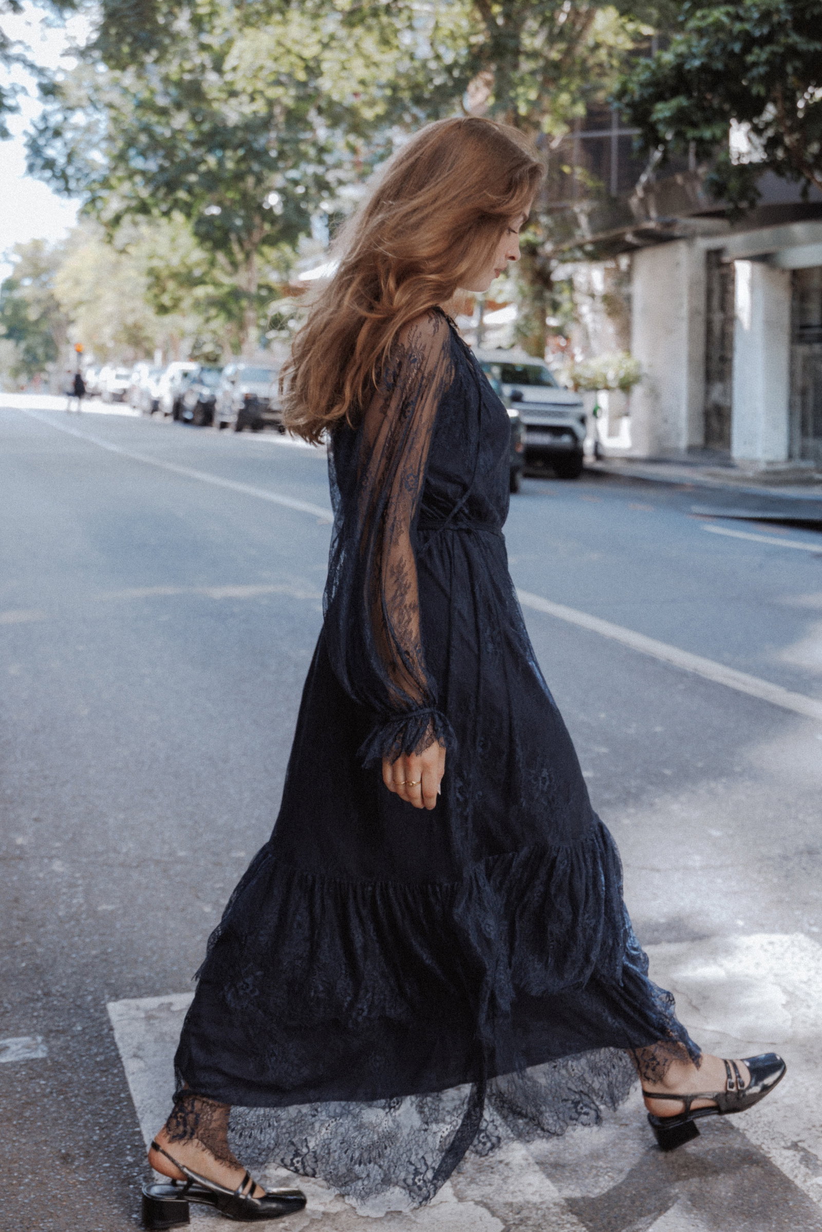 Image of Marnelle Lace Maxi Dress - Midnight Navy