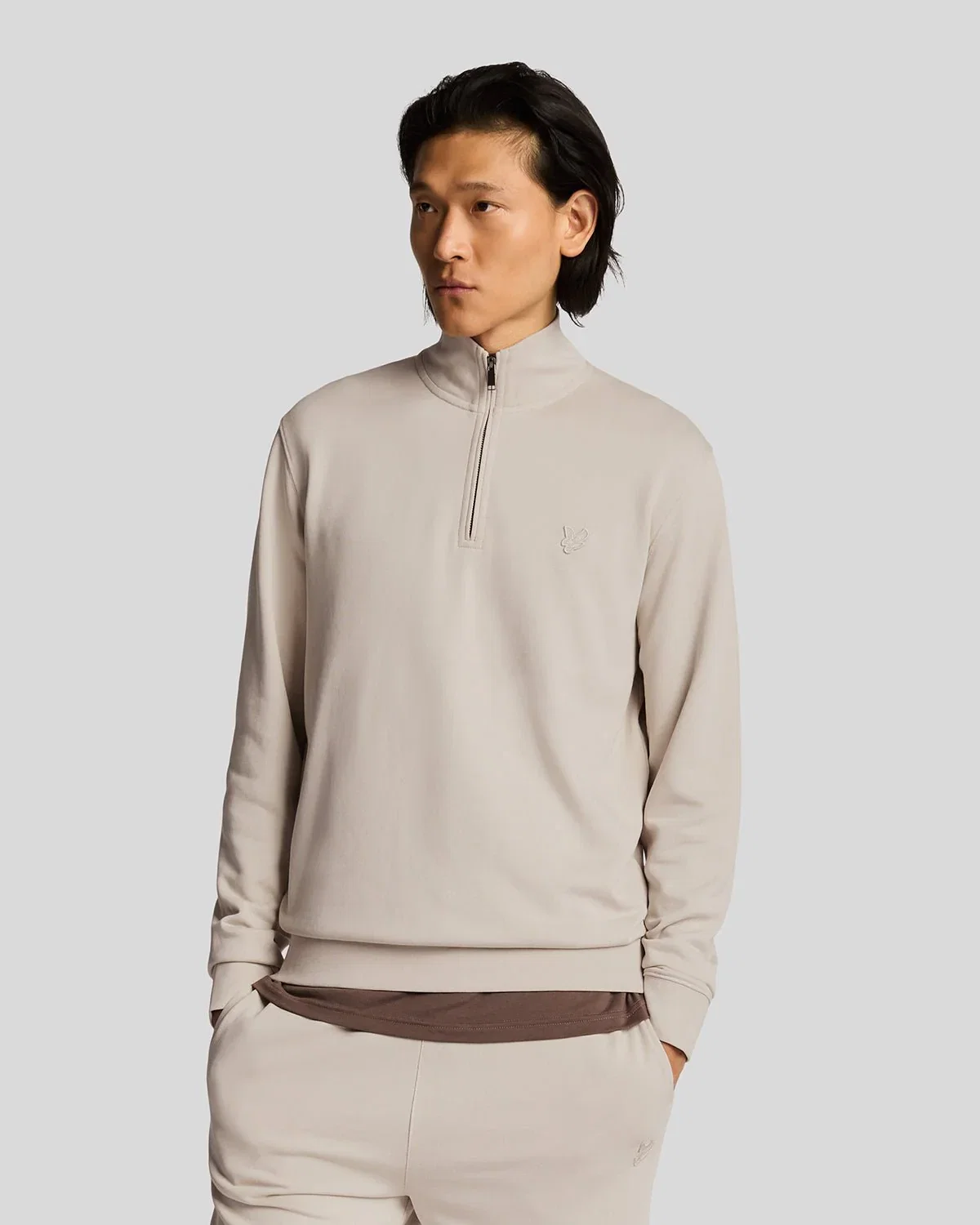 Image of Superfine Cotton 1/4 Zip Sweatshirt