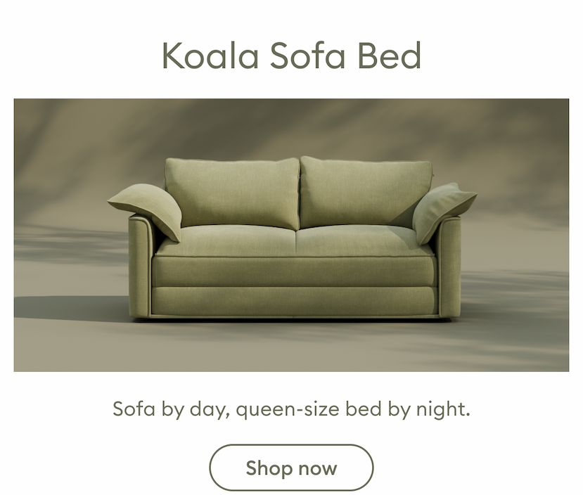 Koala Sofa Bed - Sofa by day, queen-size bed by night.