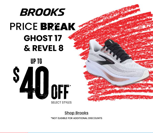 Brooks Price Break Ghost 17 & Revel 8 up to $40 Off