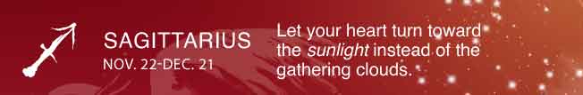 Let your heart turn toward the sunlight instead of the gathering clouds.
