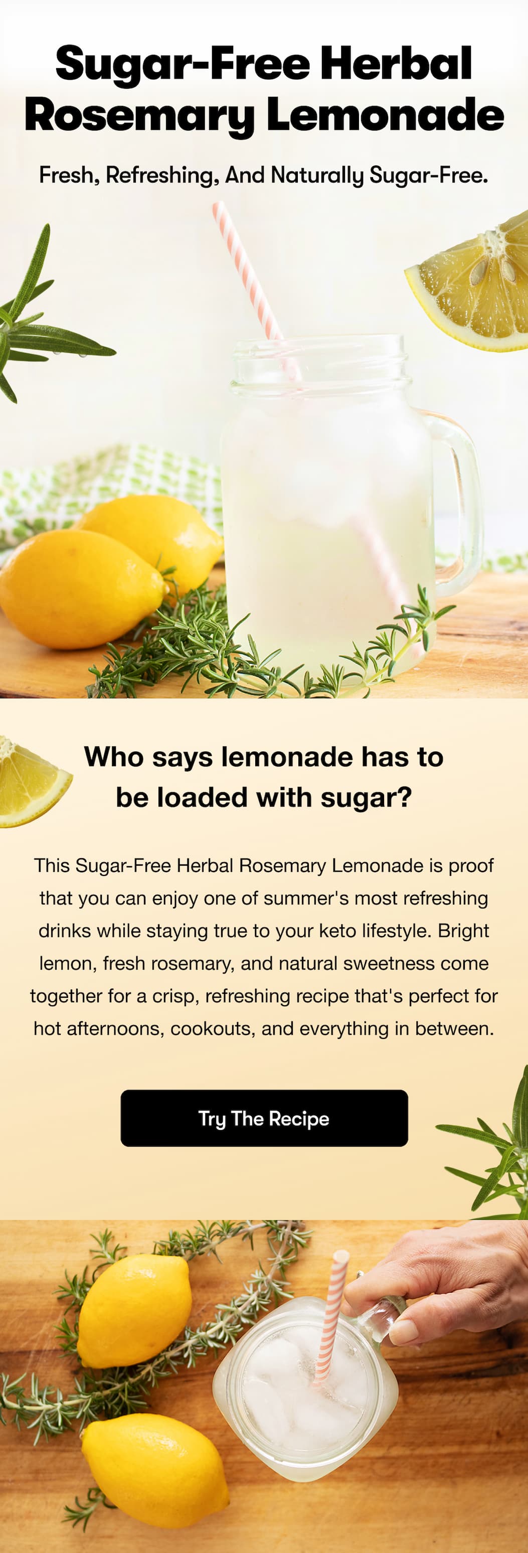 Sugar-Free Herbal Rosemary Lemonade