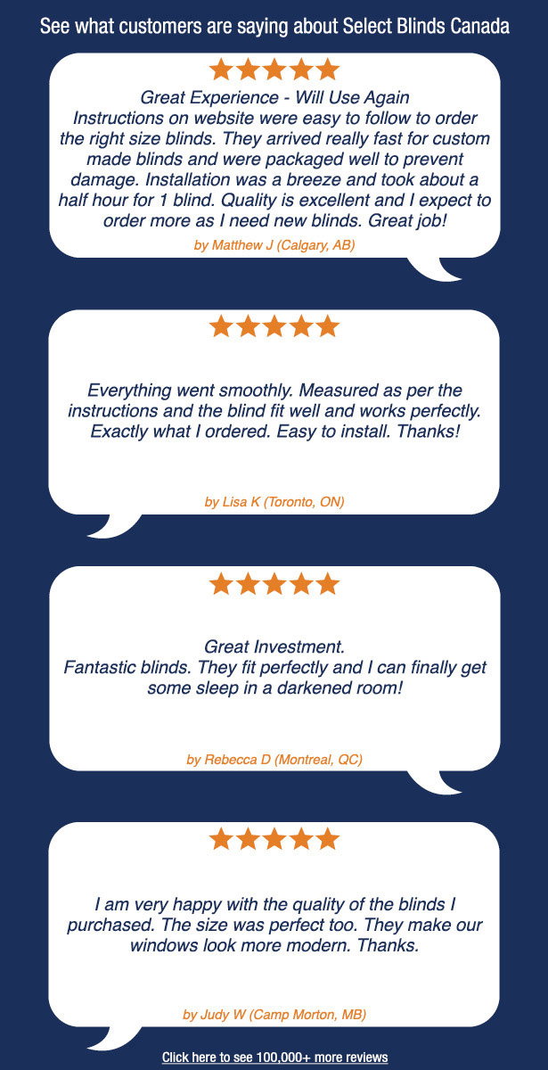 See what customers are saying about Select Blinds Canada