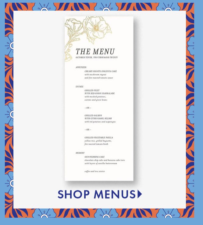Wedding Menu Cards