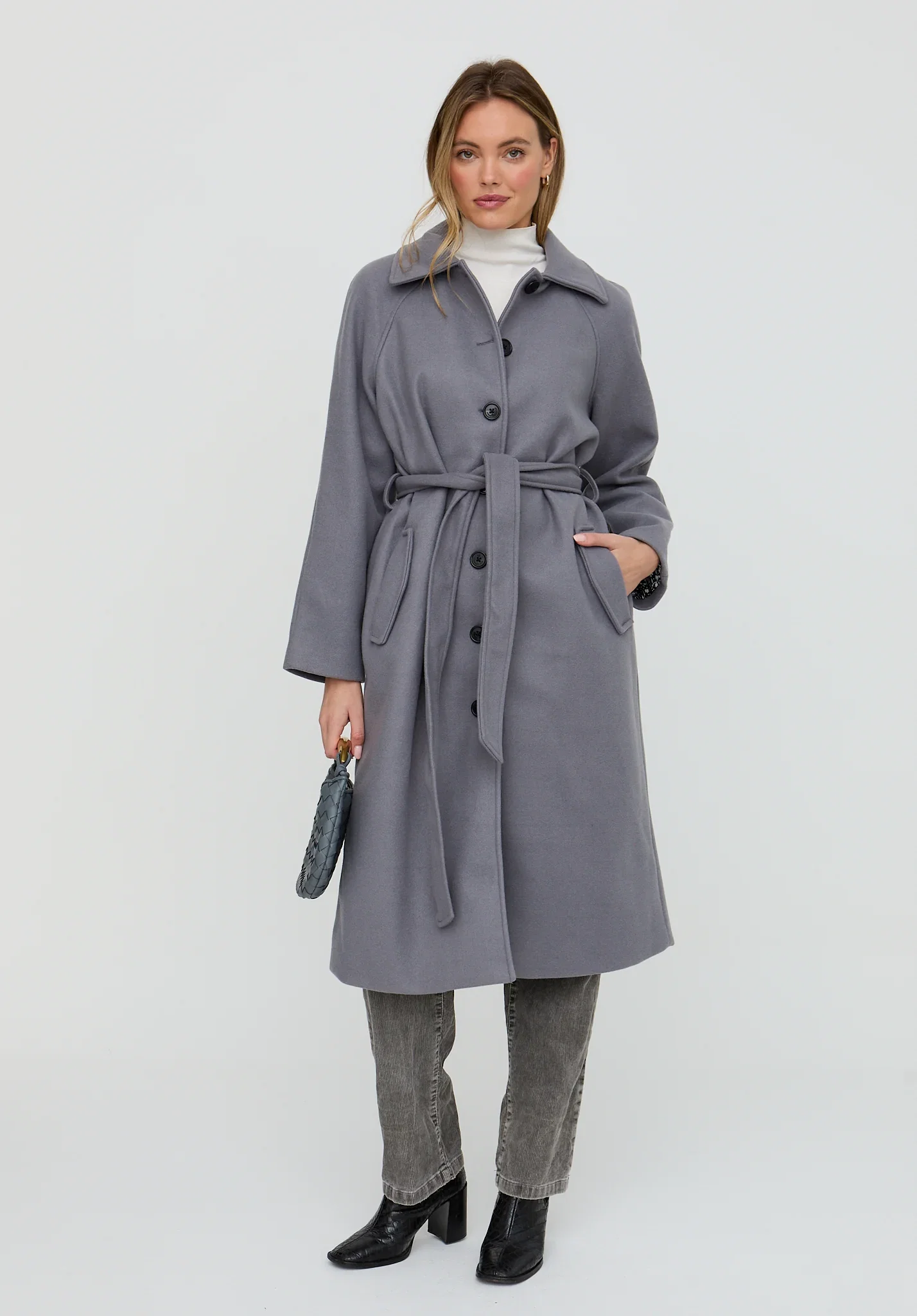 Image of Pia Tailored Coat In Grey