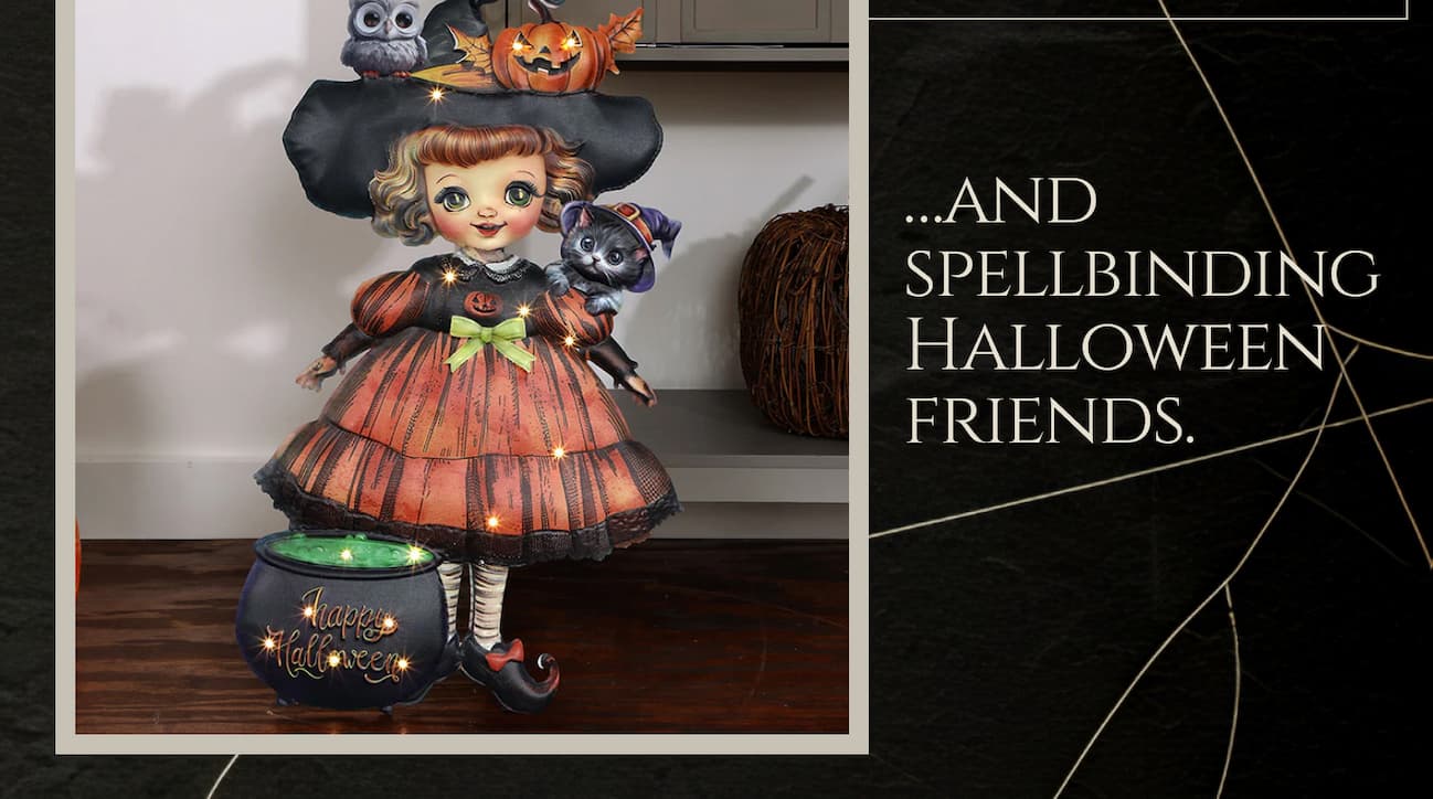 Halloween Lighted Standing Witch or Scarecrow Greeter