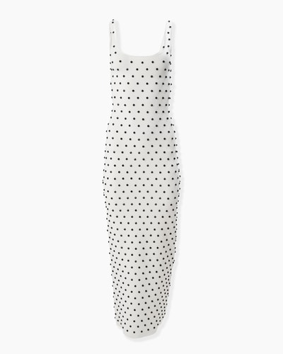 Polka Dot Beaded Midi Dress