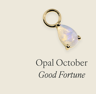 Opal October Earring Charm in Solid Gold