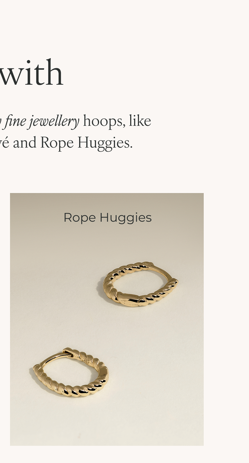 Rope Huggies in Solid Gold