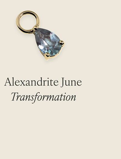 Alexandrite June Earring Charm in Solid Gold