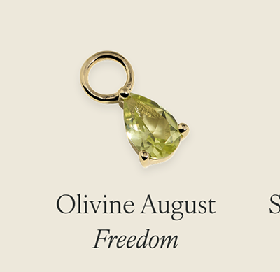 Olivine August Earring Charm in Solid Gold