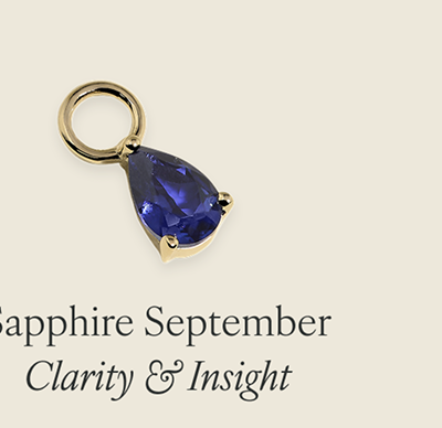 Sapphire September Earring Charm in Solid Gold