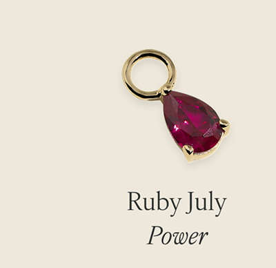 Ruby July Earring Charm in Solid Gold