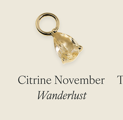 Citrine November Earring Charm in Solid Gold