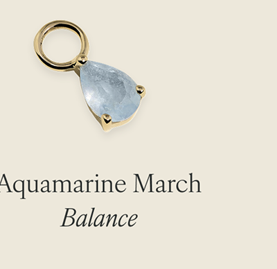 Aquamarine March Earring Charm in Solid Gold