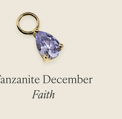 Tanzanite December Earring Charm in Solid Gold
