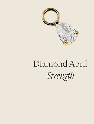 Diamond April Earring Charm in Solid Gold