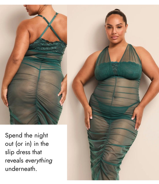 Spend the night out or in in the slip dress that reveals everything underneath.