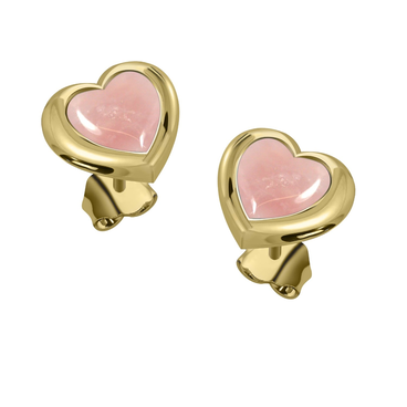 Rose Quartz Heart Studs