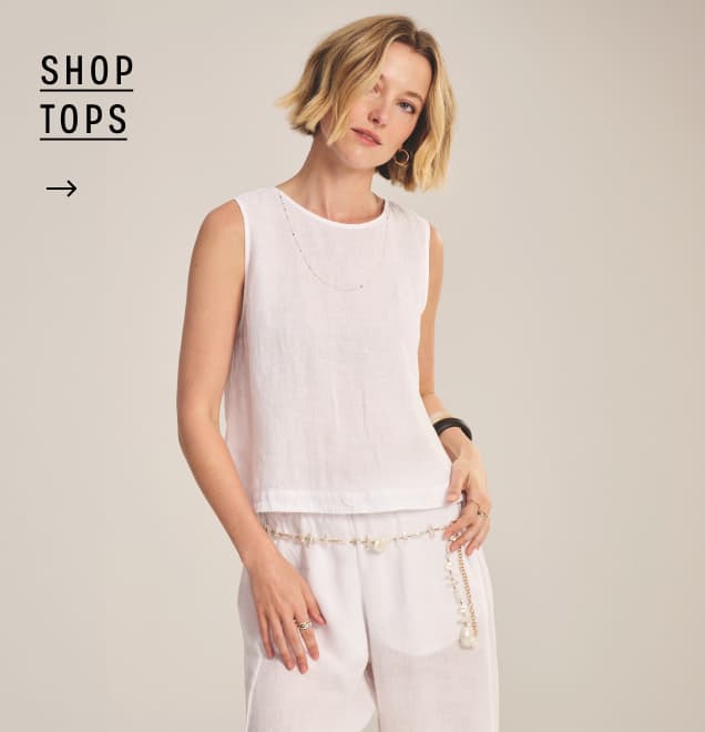 Image shows a model wearing the Maxine Top in White.