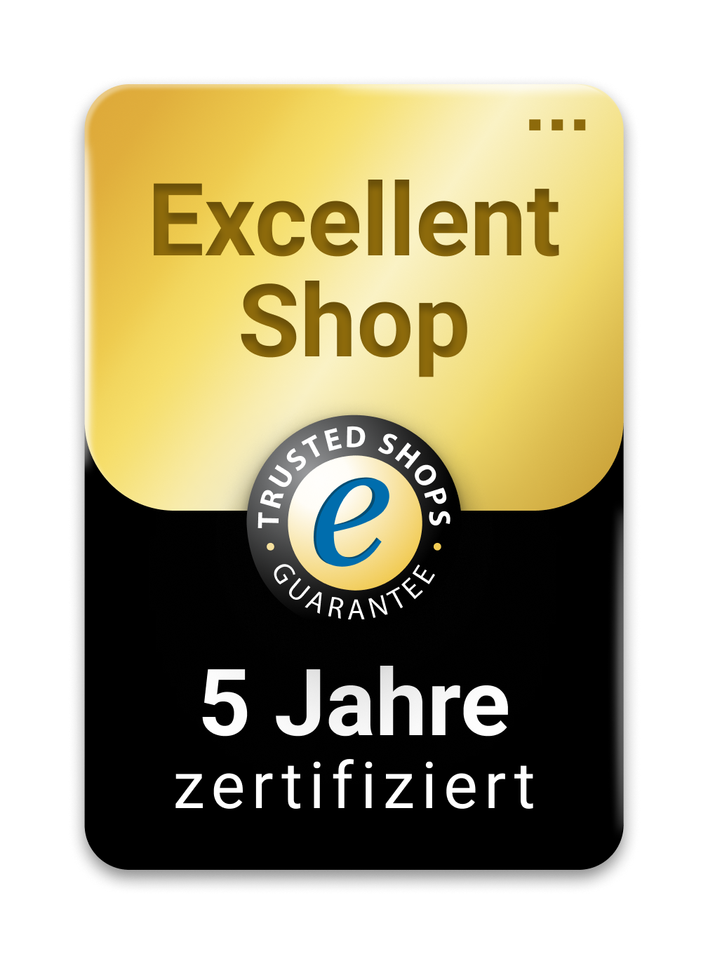 Auszeichnung Excellent Shop Award für 5 Jahre mit Trusted Shops