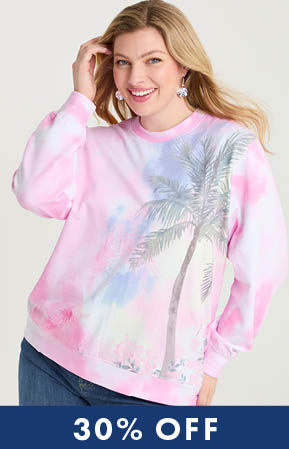 COTTON PALM TIE DYE SWEATSHIRT