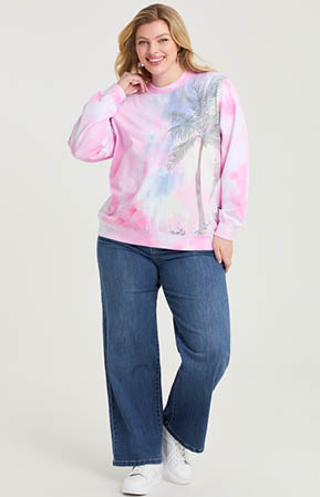 COTTON SCULPTING WIDE LEG JEAN