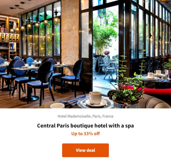 Central Paris boutique hotel with a spa