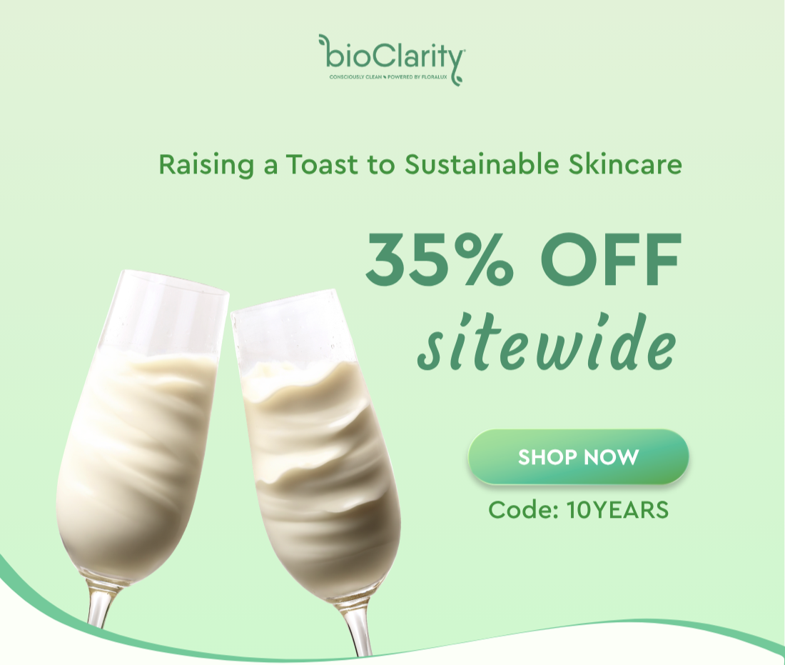 Raising a Toast to Sustainable Skincare! 35% off Sitewide - Shop Now Code: 10YEARS
