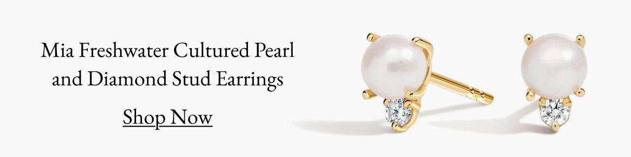Mia Freshwater Cultured Pearl and Diamond Stud Earrings