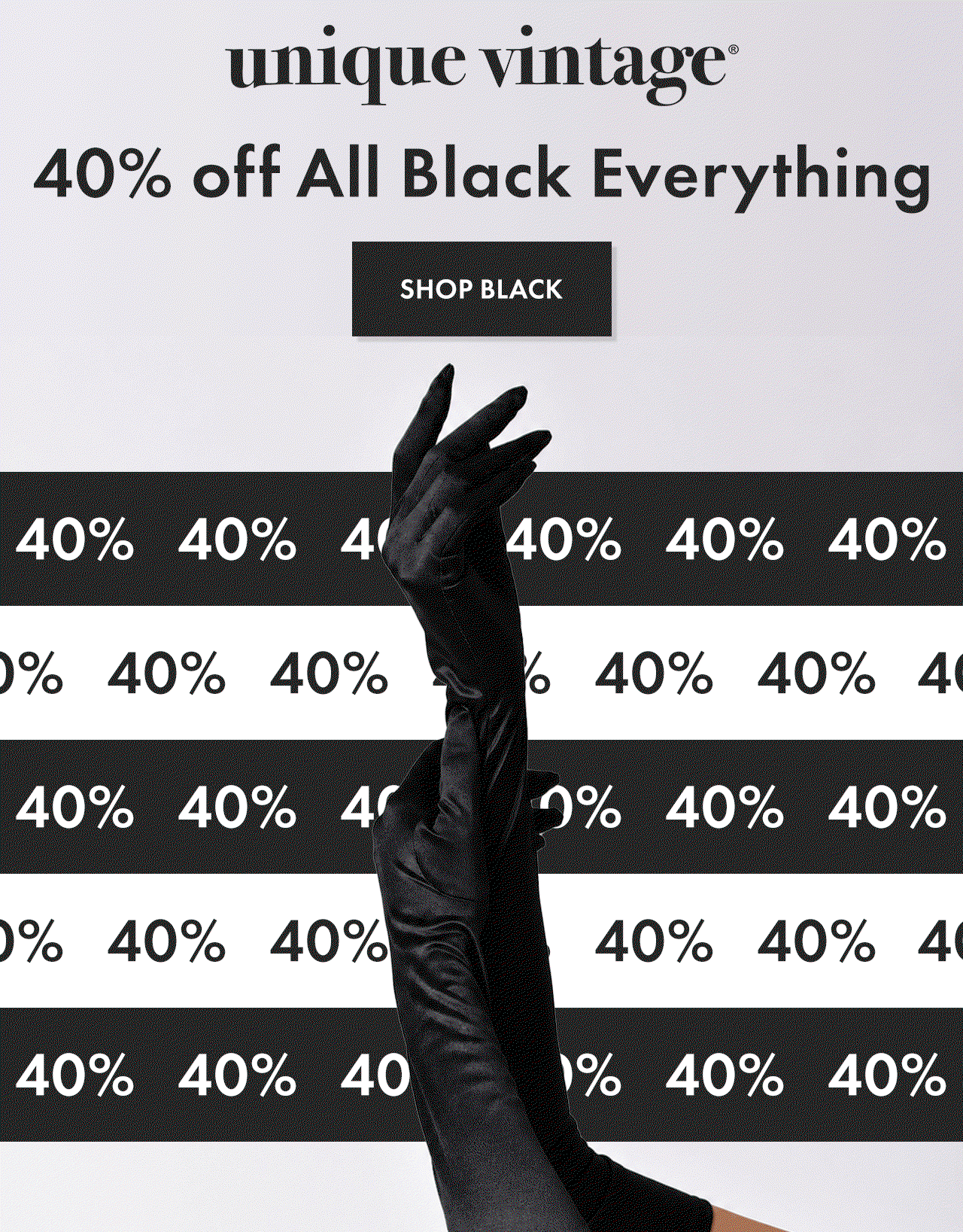 Use Code BLACK40 for 40% Off All Black Everything