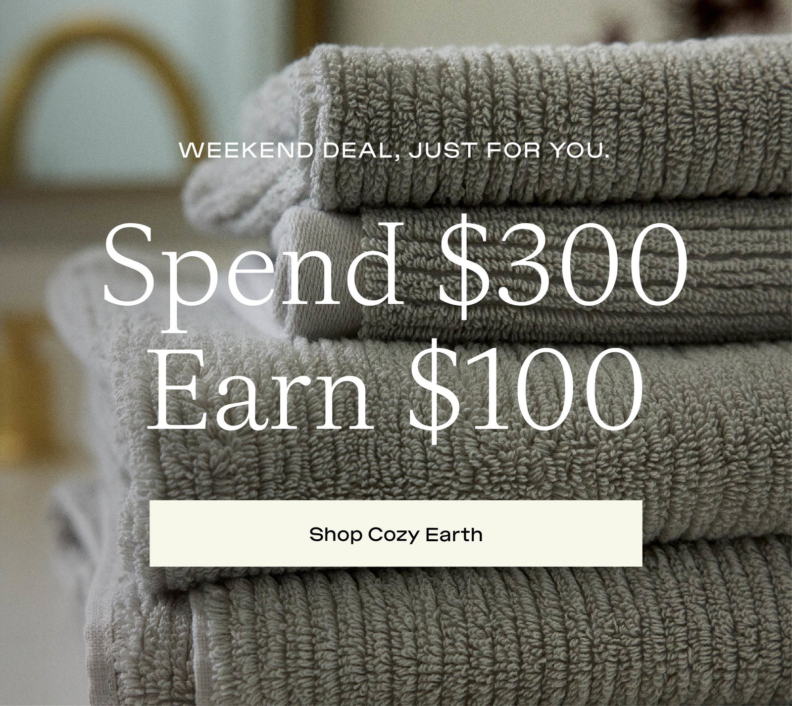SPEND $300 EARN $100, SHOP COZY EARTH