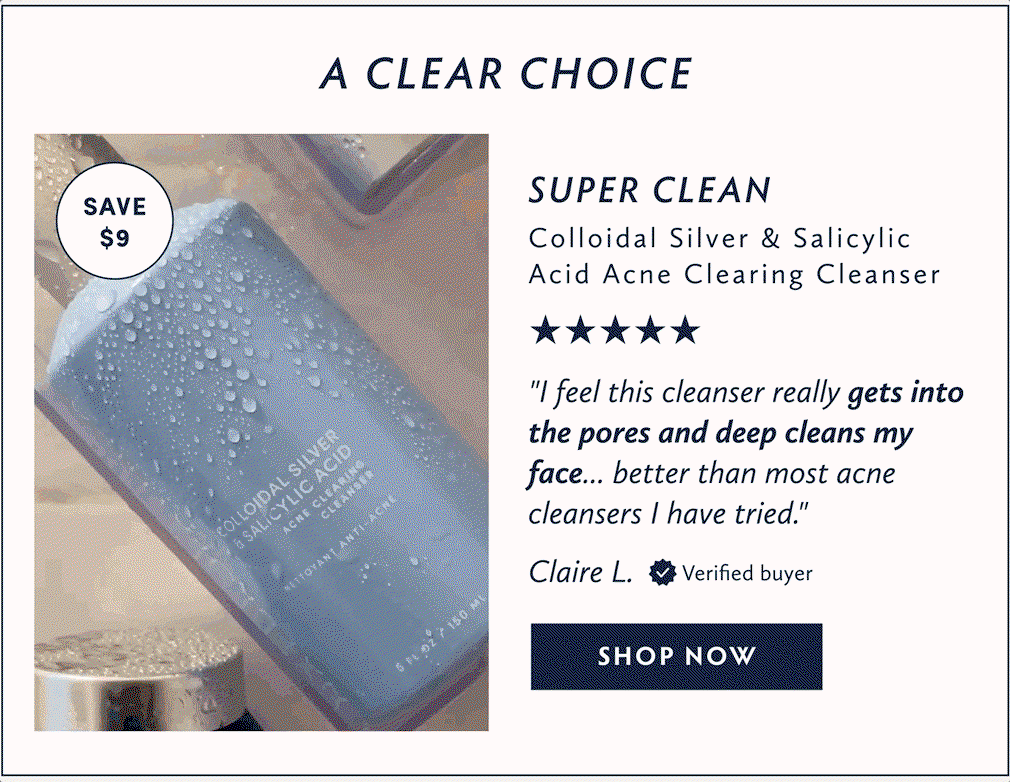 Shop Colloidal Silver & Salicylic Acid Acne Clearing Cleanser