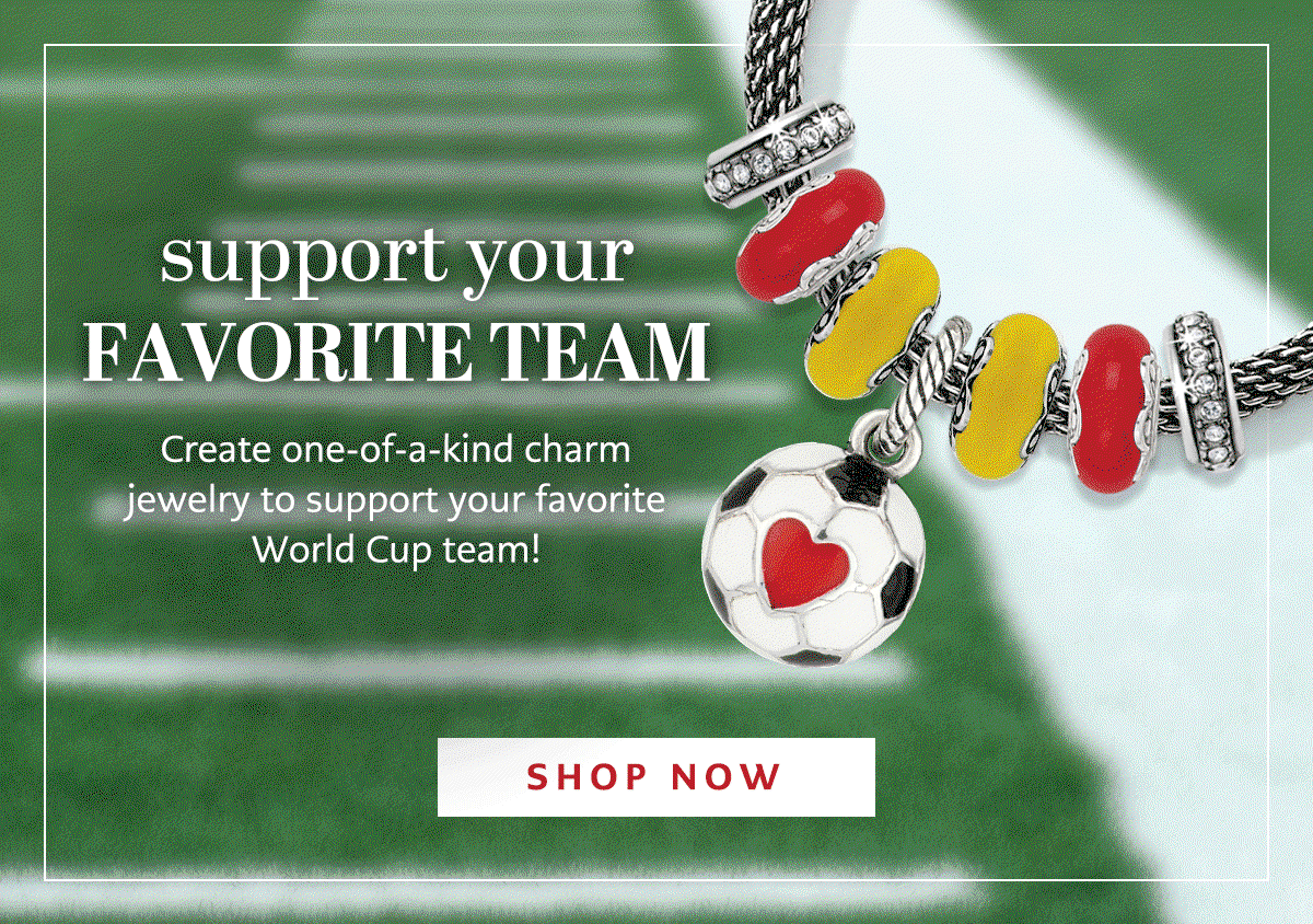 Support Your Favorite Team - Create one-of-a-kind charm jewelry to support your favorite World Cup team! - Shop Now