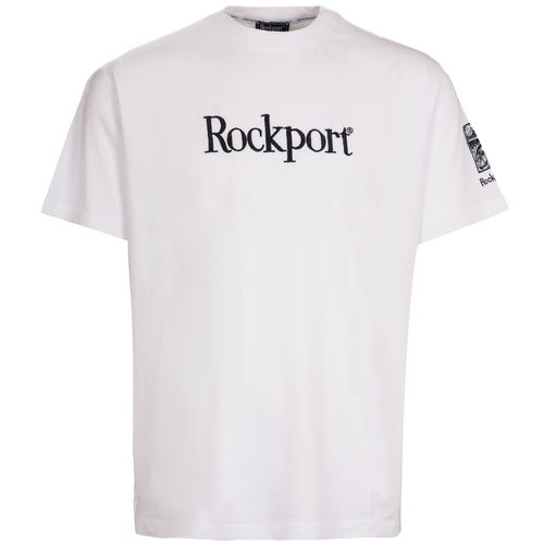 Rockport Archive Highland Front Logo Washed Crew Neck T-Shirt - White
