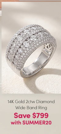 14K Gold 2ctw Diamond Graduated Wide Band Ring – Save $799 with SUMMER20