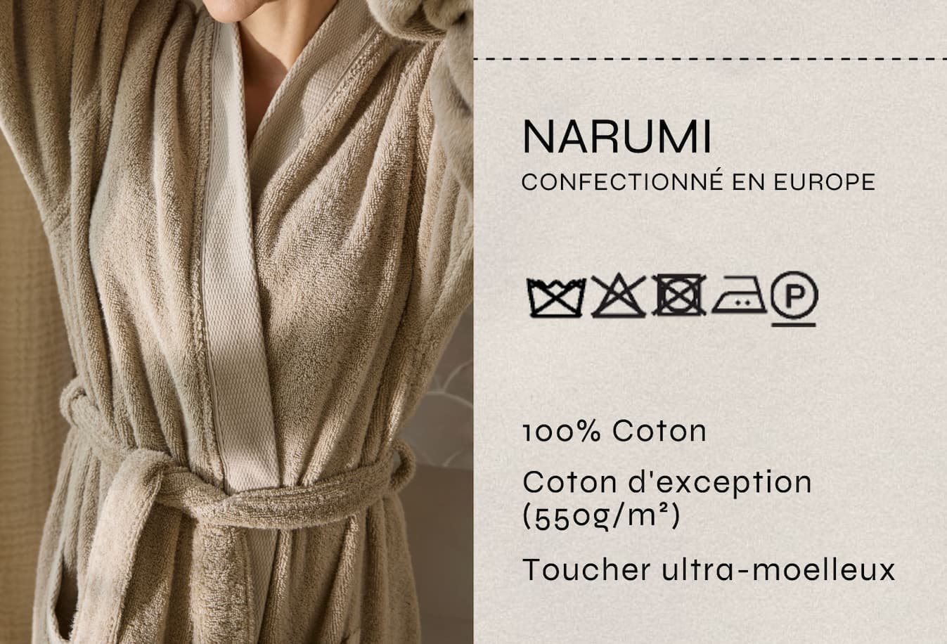 Peignoir de bain Narumi beige