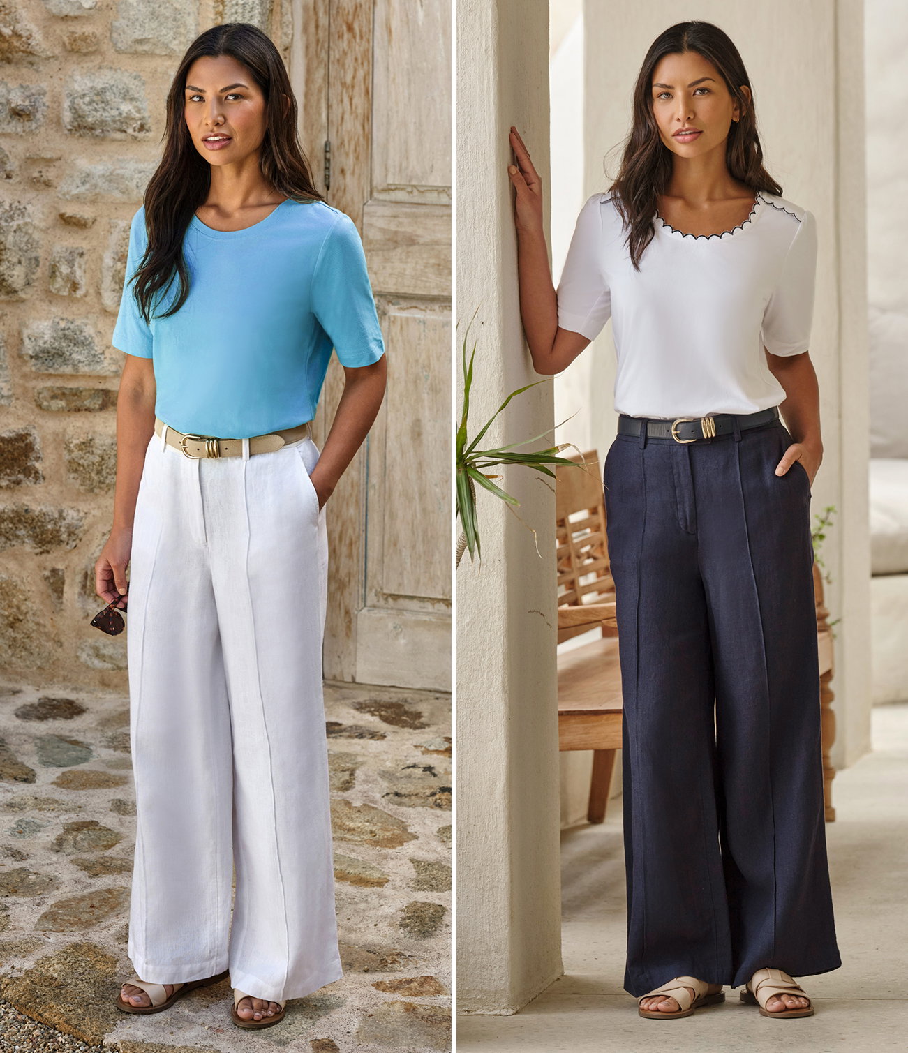 Pure Linen Wide Leg Trouser