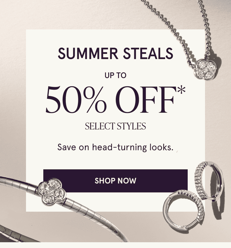 A pair of diamond hoops and jewelry with diamond clover accents. Up to 50% off select styles. Click here to shop now