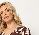 YOURS Gestuftes Maxikleid in Braun mit Blumenmuster
