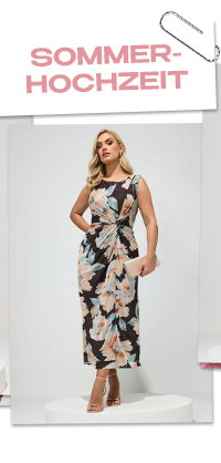 YOURS LONDON – Kleid in Schokobraun mit Blumenprint