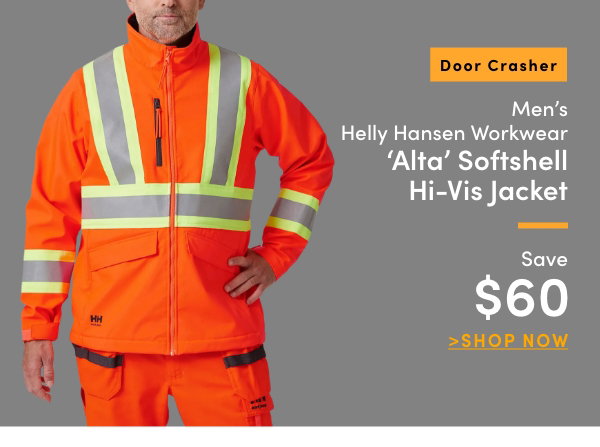 Door Crasher Men's Helly Hansen Workwear 'Alta' Softshell Hi-Vis Jacket Save $60