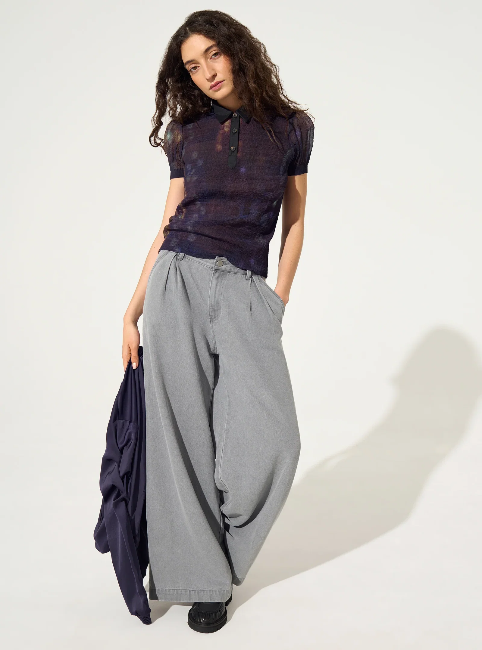 Image of Jean en lyocell et coton gris