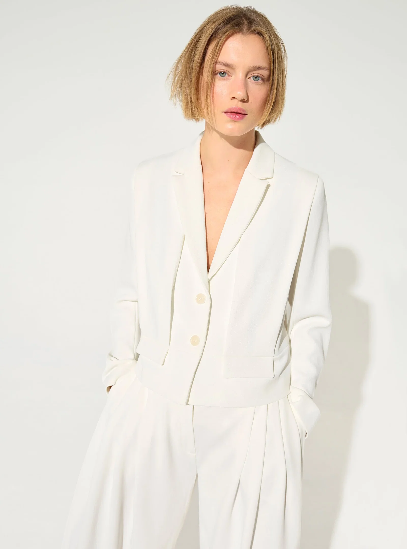 Image of Veste droite blanche