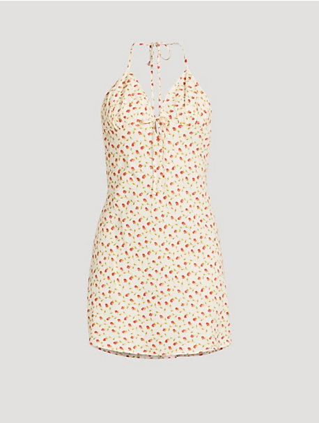 Fiora Halter Dress In Floral Print