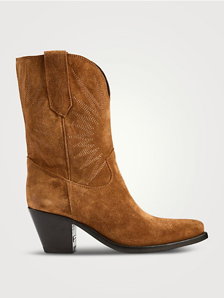 Low Wish Star Suede Western Boots