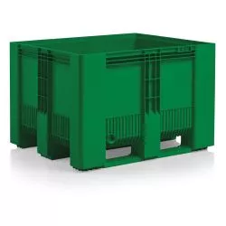 Image of Caisse palette Palox SB3 pleine PE verte 1200x1000x790mm 3 semelles - 610 L Craemer