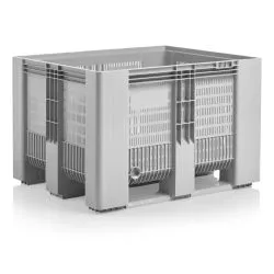 Image of Caisse palette Palox SB3 ajourée PE gris-clair 1200x1000x790mm 3 semelles - 610 L Craemer