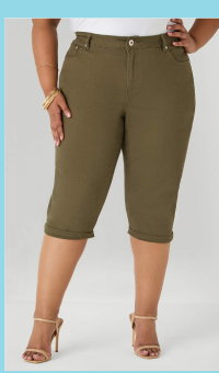 Cuffed Stretch Denim Capris